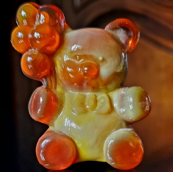 Vntg Boyd "Patrick the Bear" Amber Gold Slag Glass - Picture 8 of 9